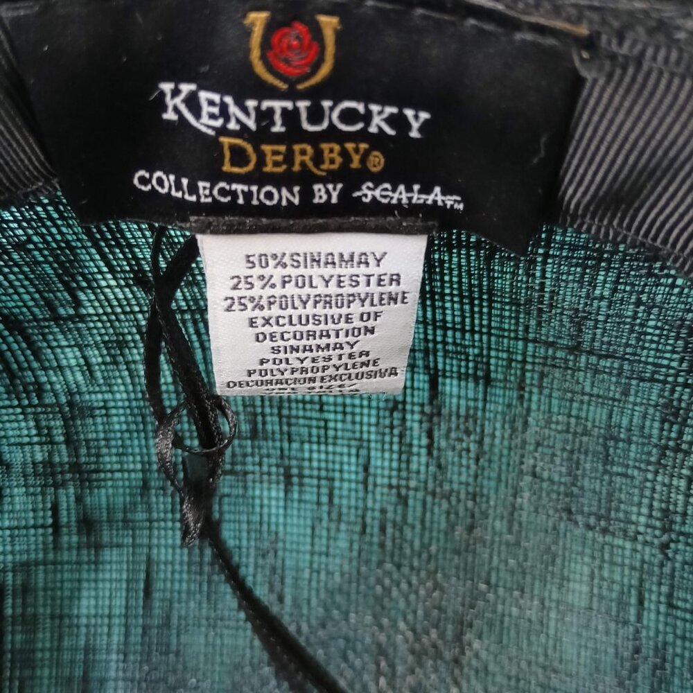 NWT Kentucky Derby Scala Big Brim Multi Colored Feather Sinemay Mesh Hat - Picture 6 of 11
